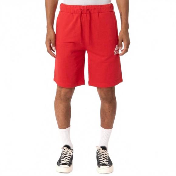 NEW KAPPA men's authentic uppsala pull on shorts in red/white - Picture 1 of 4
